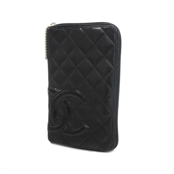 CHANEL Accessories - Auth Chanel Bi-fold Wallet Silver Metal Fittings Women's Cambon Ligne,Leather...